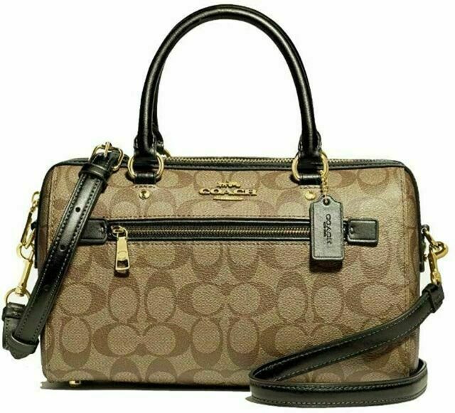 COACH バッグ ローワン F83607 91071 SIGNATURE ROWAN Coach F83607 Signature Rowan Satchel Handbag - Black for