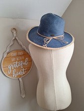 Boho Blue Straw Hat-Free Shipping 