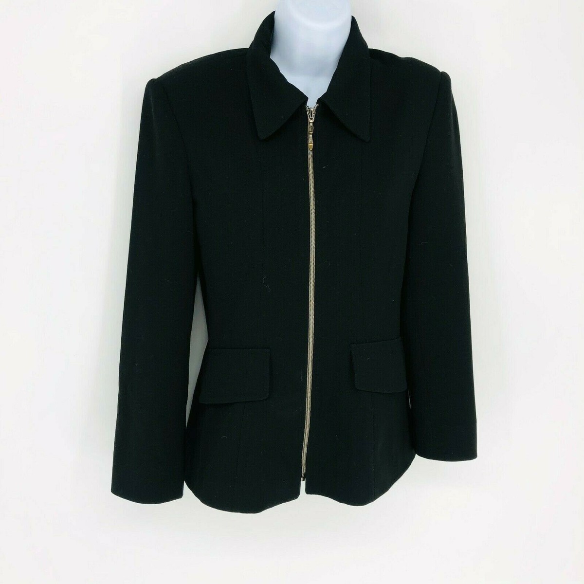 Vertigo Pour La Ville Paris Women's Zip Up Collared Blazer Small