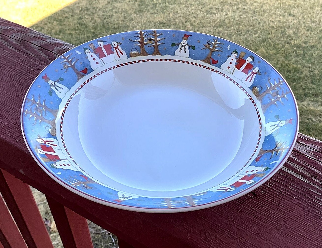 Sakura Debbie Mumm Snowman Soup or Cereal Bowls, Set of 4. 7 1/2" Wide