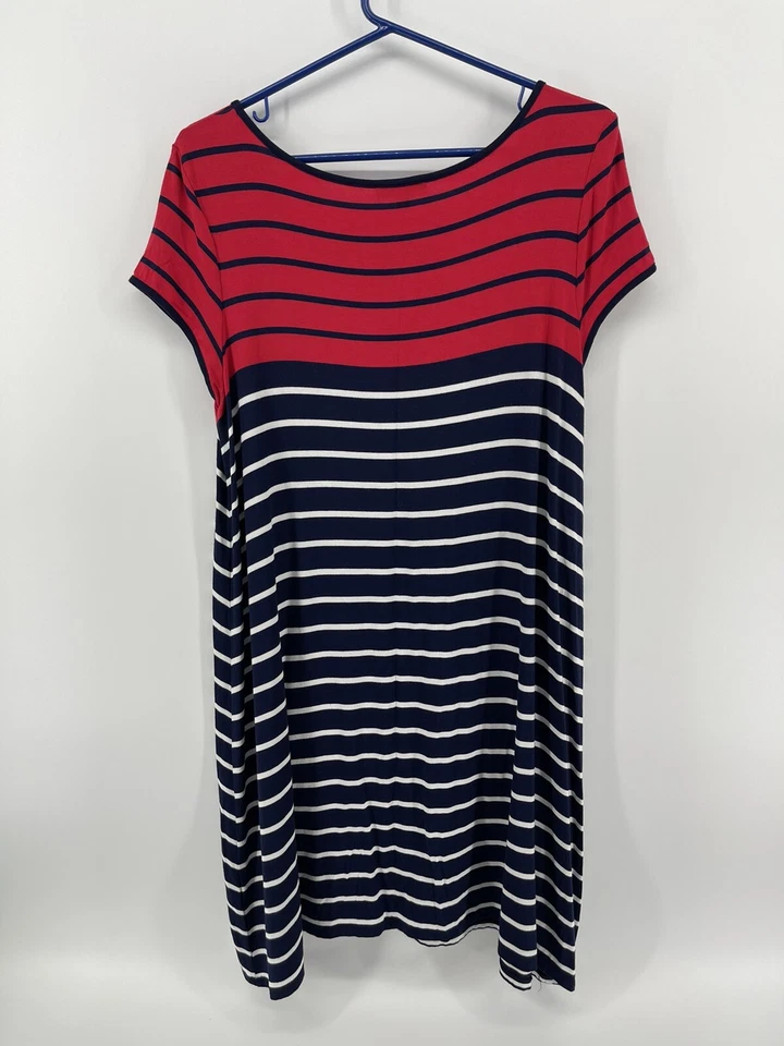 Vestido Max Edition Manga Gorra Mujer Talla LP Grande Pequeño Rojo Blanco Azul Rayas Foto 2 de 4