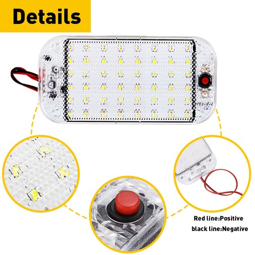 2x 48 LED 12V Car Interior Roof Light Ceiling Dome Lamp RV Camper Trailer Truck - Picture 9 of 12