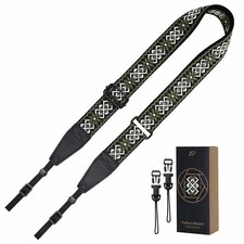 Adjustable Camera Strap - 1.5" Full Grain Leather Ends Camera Straps for Phot...