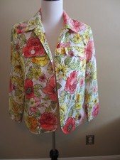 DRAPER'S DAMON'S EYELET FLORAL BUTTON DOWN BLAZER JACKET SMALL