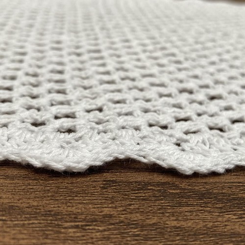 12"x17" White Vintage Hand Crochet Lace Doily Rectangle Table Runner Tablecloth - Picture 3 of 9