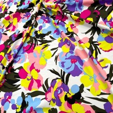 4-way Stretch Watercolor Flowers Print Fabric 60" wide Swimsuit Spandex By Yard