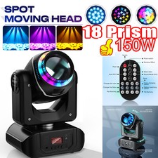 150W LED Moving Head Stage Light 18Prism RGBW Gobo Beam Spot Light DJ Disco DMX