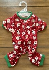 Santa Dog Pajamas - SMALL 10" - Christmas - Holiday - Multiethnic PJs - NWT