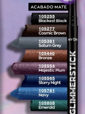 Avon Glimmerstick Eyeliner Blackest Black – 5 Stück, Wasserfest