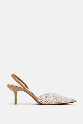 ZARA PEARL SLINGBACK HEELS SHOES 2815/110 | eBay