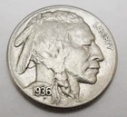 1936 D INDIAN HEAD "BUFFALO" NICKEL AVE CIRCULATED **FREE SHIPPING**
