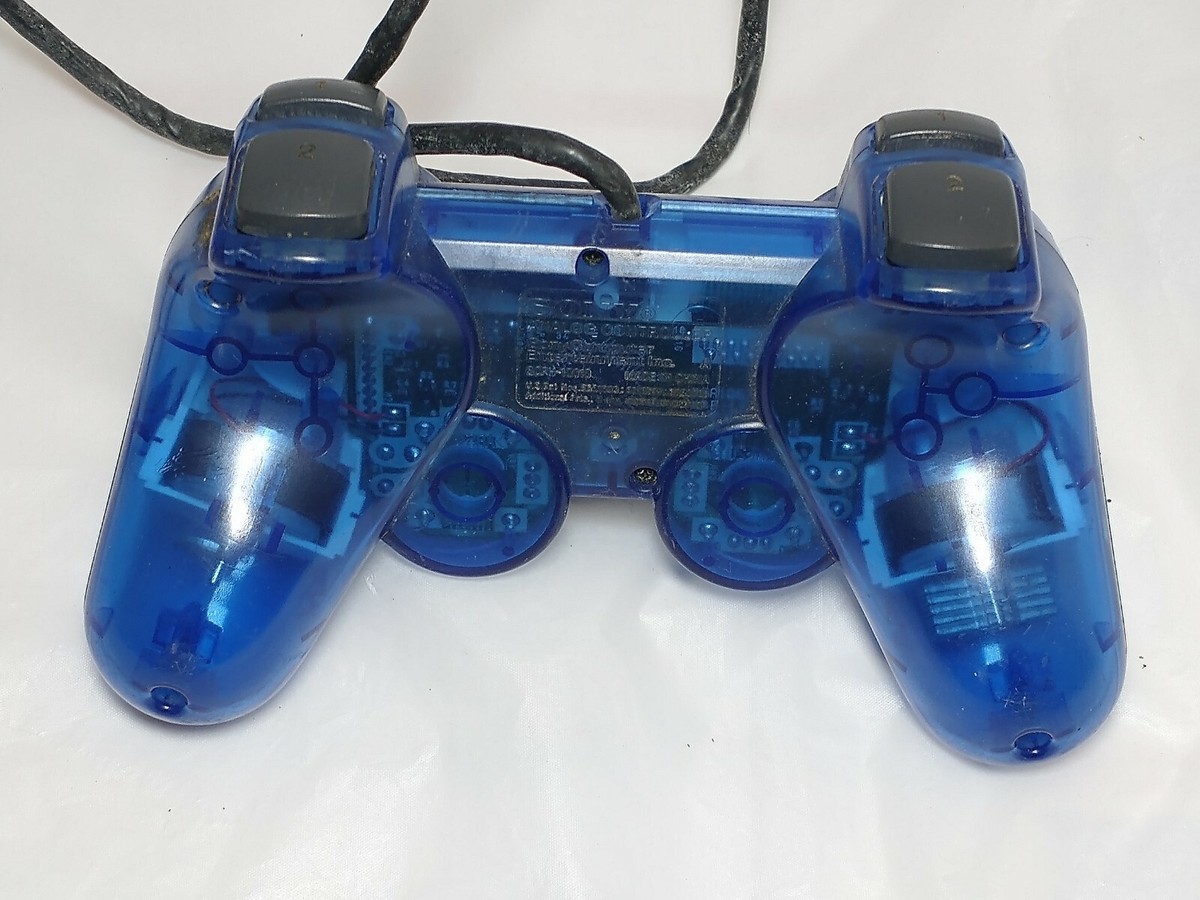 Sony OEM PlayStation 2 PS2 Clear Ocean Blue DUAL SHOCK 2