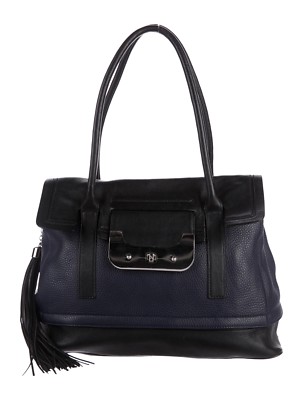 Sac Bandoulière DVF Diane Von Furstenberg En Cuir - Modèle Harper Laurel, Couleur Noir/bleu