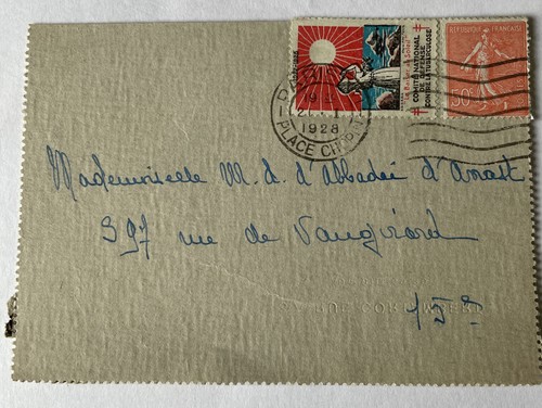 France 20th Century 1928 Postal Stationery Card. Very Fine.