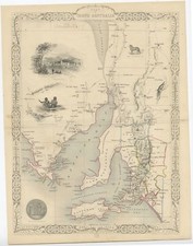 Carte ancienne de l'Australie du Sud par Tallis (1851)