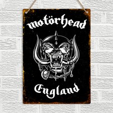 MOTORHEAD ENGLAND Vintage Retro Style Metal Tin Wall Sign Plaque Man Cave Rock