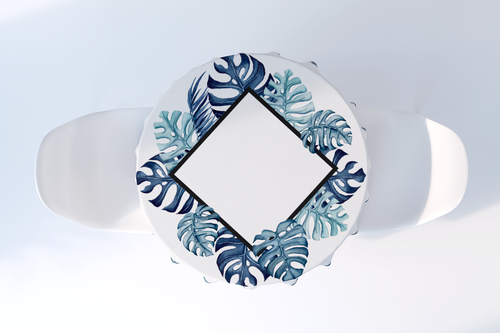 Tablecloths Tropical Cotton Floral White Square Rectangular Palm Leaves Blue - Picture 2 of 5
