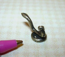 Miniature Sturdy Antiqued Brass COAT HOOK: DOLLHOUSE Miniatures 1:12 Scale