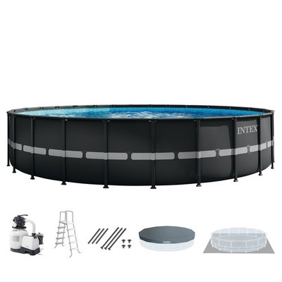 Intex 26339EH 24' x 52'' Round Ultra XTR Frame Swimming Pool Set with Filter Pump