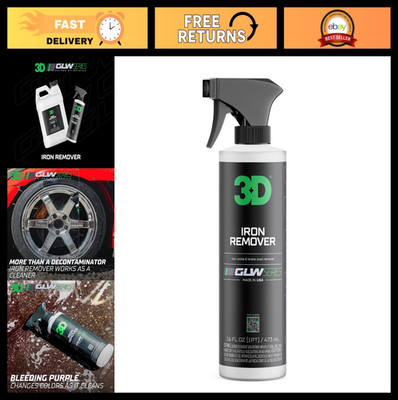 3D Iron Remover Spray - Fast Acting Fallout & Brake Dust Cleaner, pH Balanced, 1