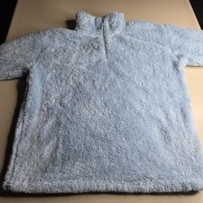 Eddie Bauer Women s Sherpa Fleece Pullover Light Blue 1/4 Zip Size L Plush Soft