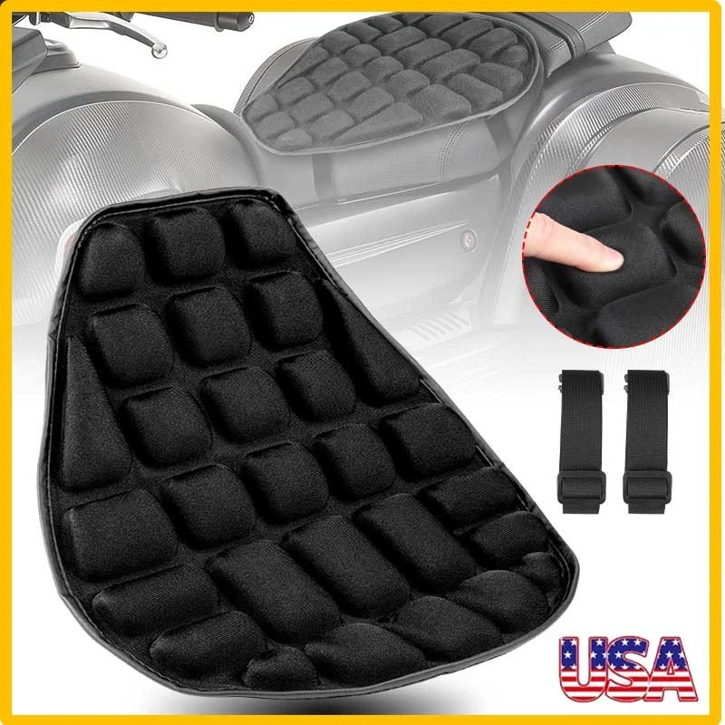 Cojín de asiento de gel para motocicleta funda de almohada cómoda alivio de presión almohadilla universal Foto 3 de 4