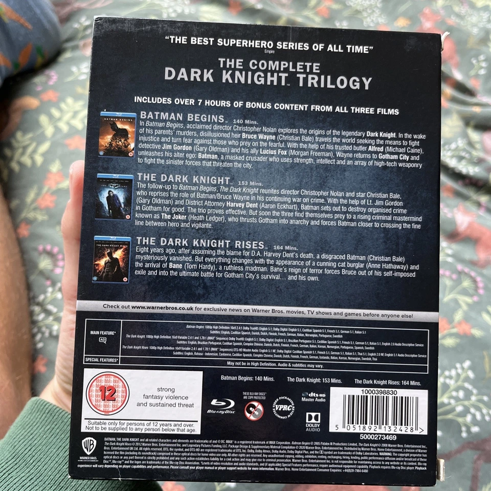 The Dark Knight Trilogy Blu-Ray (2012) Christian Bale, Nolan (DIR) cert 12 - Image 3 of 3