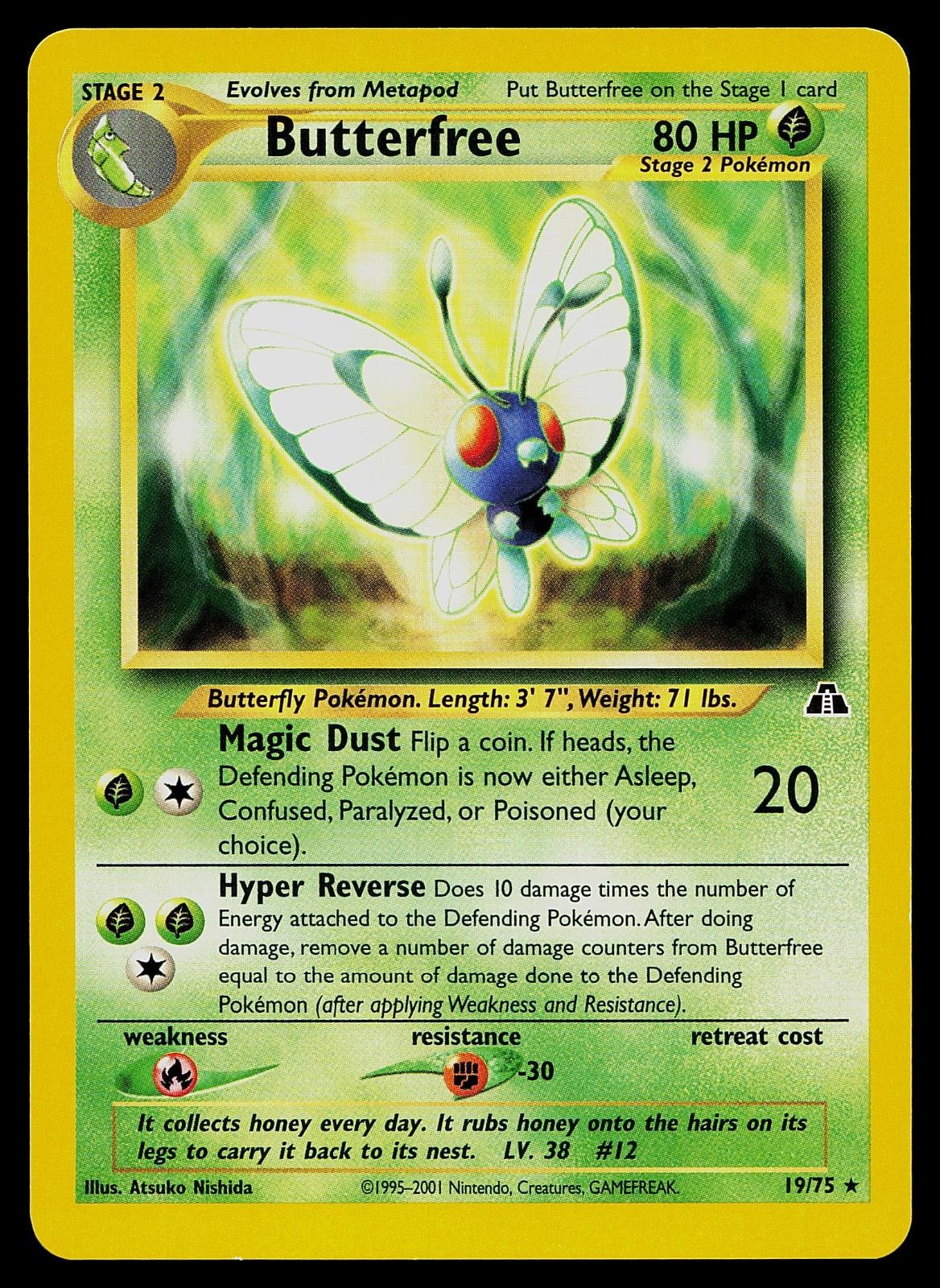 Pokemon Card - Butterfree Neo Discovery 19/75 Rare