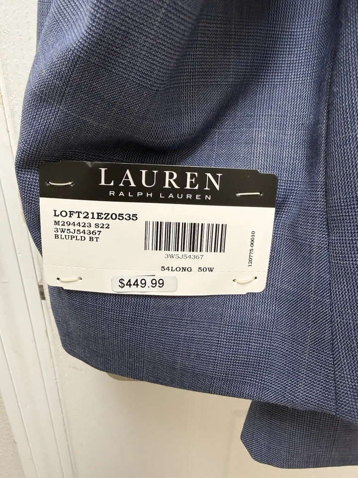 Traje Lauren Ralph Lauren Para Hombre 2 Piezas Azul Ventana, 54L Foto 4 de 4