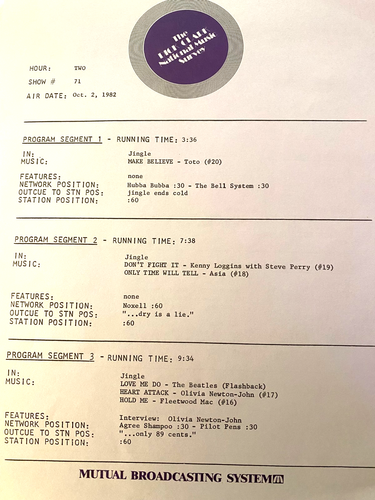 10/2/82 DICK CLARK NATIONAL MUSIC SURVEY: TOTO,OLIVIA NEWTON-JOHN, SURVIVOR,ASIA - Picture 5 of 8