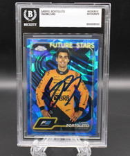 GABRIEL BORTOLETO SIGNED 2024 TOPPS CHROME SAPPHIRE ROOKIE CARD #28 F1 BECKETT