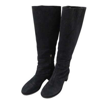Max Mara suede jockey boots, size 36 , navy Women USED