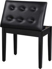 Piano Bench W/ Padded Cushion  Storage Compartment Music Books Vanity Stool