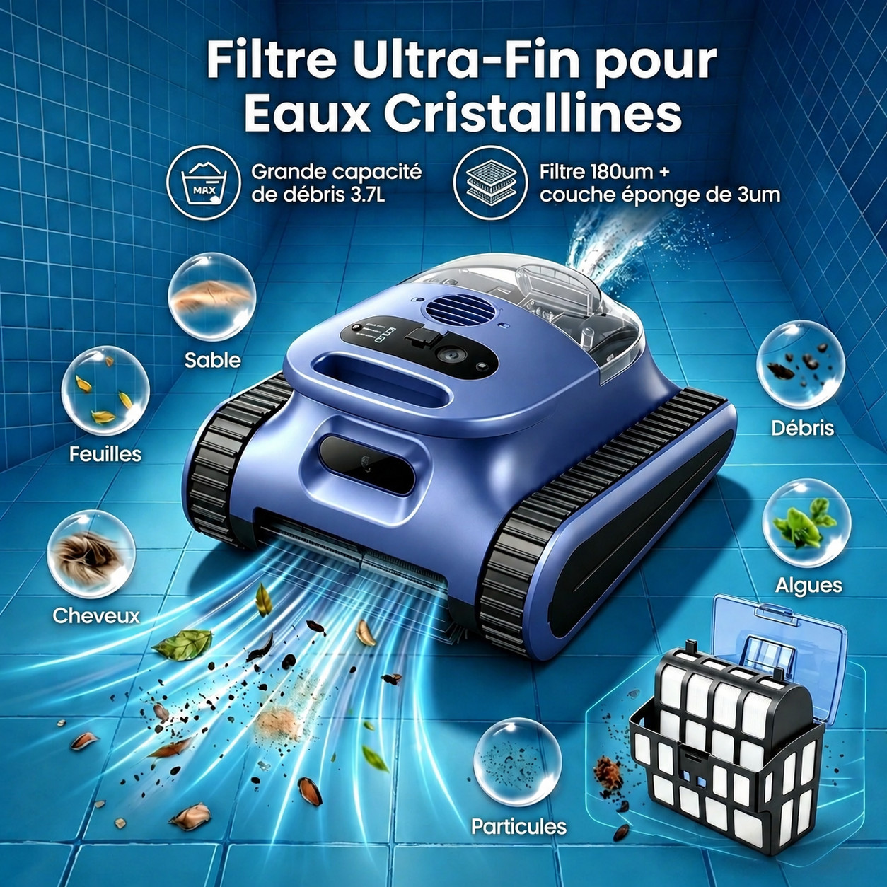 robot piscine – vue détaillée