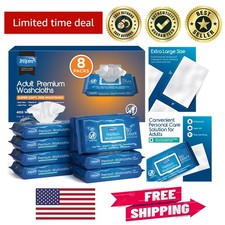 Hypoallergenic Adult Cleansing Wipes with Aloe  Vitamin E - 400 Pack of 8"x12"