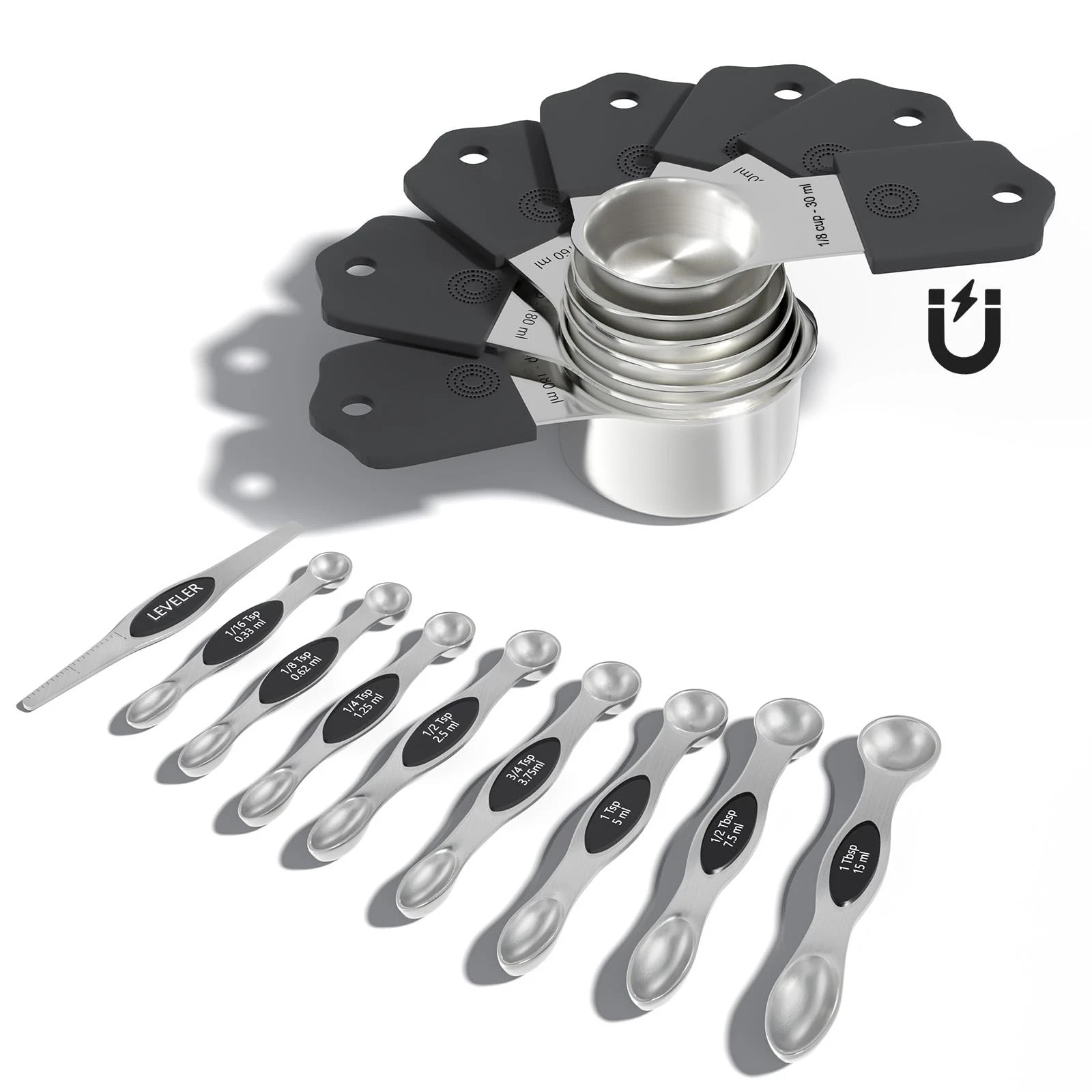 Magnetic Measuring Cups & Spoons Set, Heavy Duty 304 Stainless Steel, Double ...
Opens in a new wind
