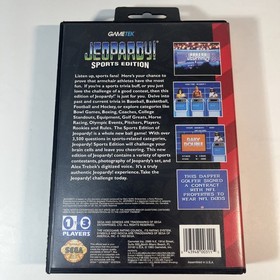 Jeopardy! Sports Edition (Sega Genesis, 1993) CIB Complete With Manual - Tested