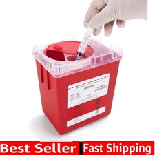 Sharps Container for Home Use 2 Quart 1-Pack, Biohazard Needle and Syringe Di...