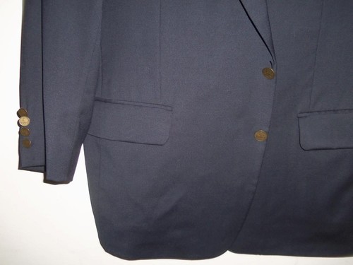 BA400- MINT Samuelsohn S.110 WOOL NAVY Canvassed BLAZER- 44S - St George Buttons - Picture 3 of 9