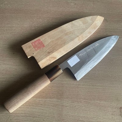 Sakai Ichimonji Mitsuhide Gin-San Steel Kasumi Polished Deba Knife