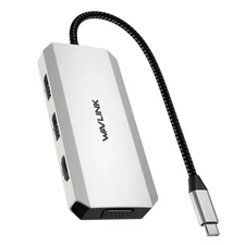 USB C Laptop Docking Station Quad Monitor 7-IN-1 Multiport Adapter with 4K HDM