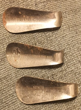 Vintage Lot of 3 Metal Advertising Shoe Horns Florsheim Freeman Houston Collect