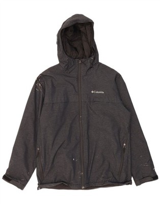 Columbia Herren Windbreaker Jacke mit Kapuze UK 40 Large Grau Nylon BH05