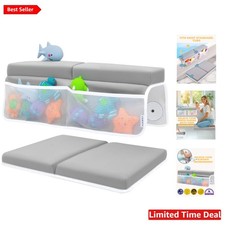 Luxurious Baby Bath Kneeler  Elbow Rest Pad Set   Memory Foam Comfort Grey