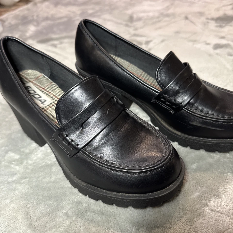 Mocasines de plataforma gruesos SODA negros para mujer Y2K - talla 9 Foto 2 de 4