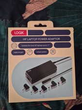 Logik 3M Power Supply Adapter Cable for HP Laptop 90W, Black, UK, 19V
