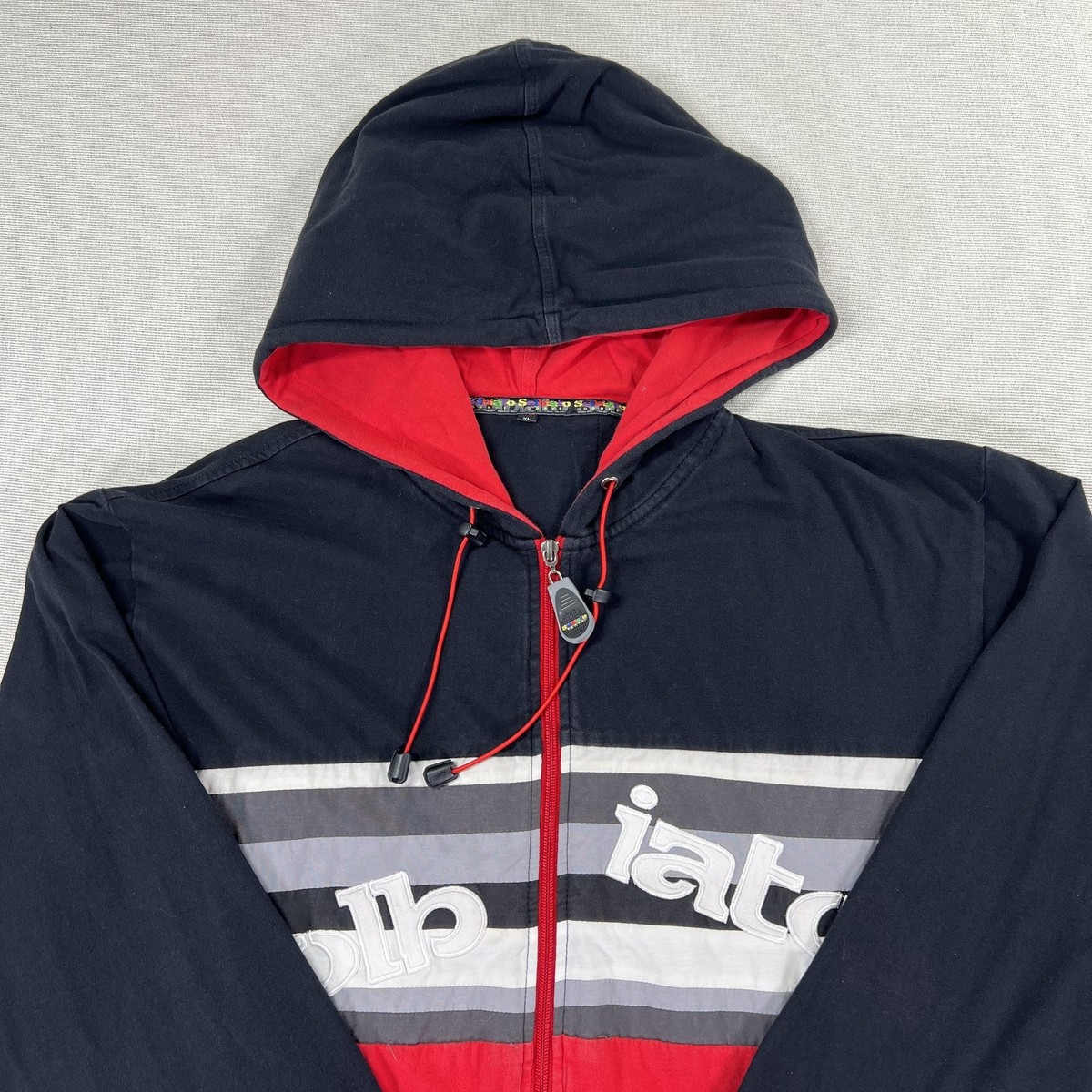 Men's Black Fleece Hoodie Mens N7 Black Fleece Zip Hoodie – Red