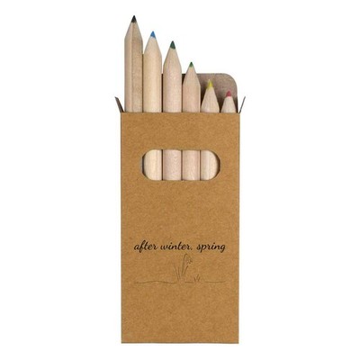 6 x ''Nach Winter, Frühling'' kurze 85 mm Bleistifte / Buntstift Set (PE00087620)