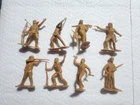 Marx "Boonesboro Pioneers 8pcs Tan color " 1/32 Plastic Toy Soldiers