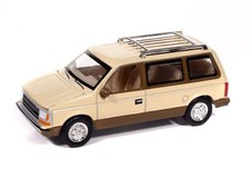 1987 Plymouth Voyager Light Cream Diecast 164 Scale Model - Auto World Awsp197b